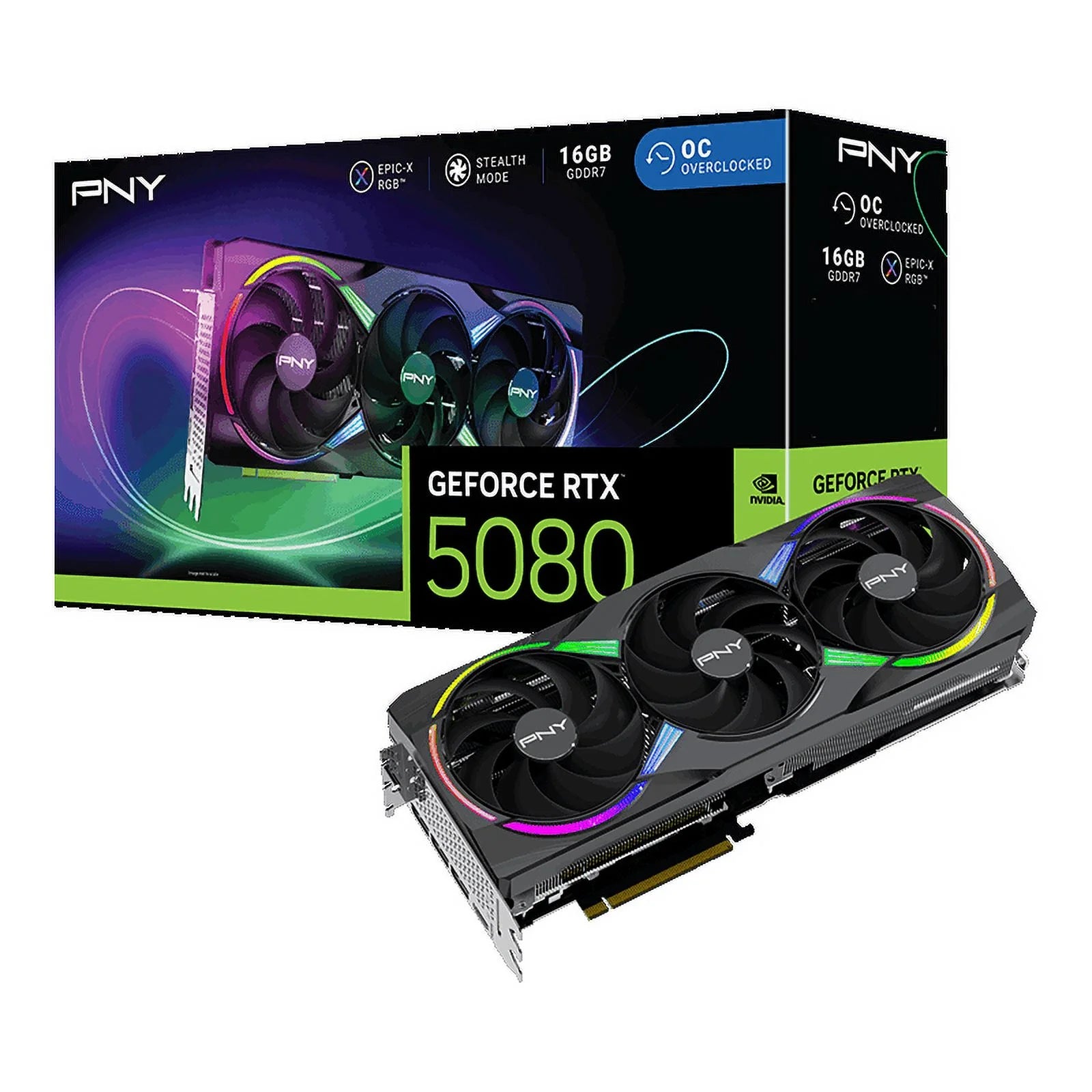 NVIDIA Geforce RTX™ 5080 Epic-X™ ARGB OC Triple Fan, Graphics Card 16GB GDDR7, 2.99-Slot