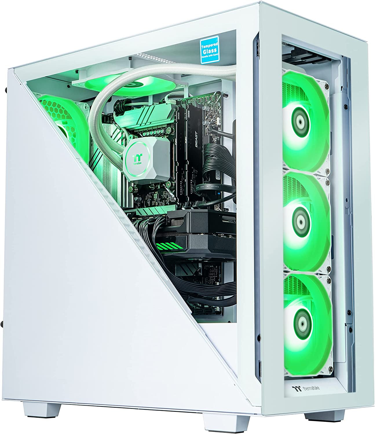 Thermaltake Avalanche I380 AIO Liquid Cooled Gaming PC (Intel® Core™ I9-12900Kf, 32GB DDR5 5200Mhz, NVIDIA® Geforce RTX™ 3080, Seagate Firecuda 530 1TB Nvme 1TB, Wifi, Win10 Home) D3AV-Z690-380-LCS