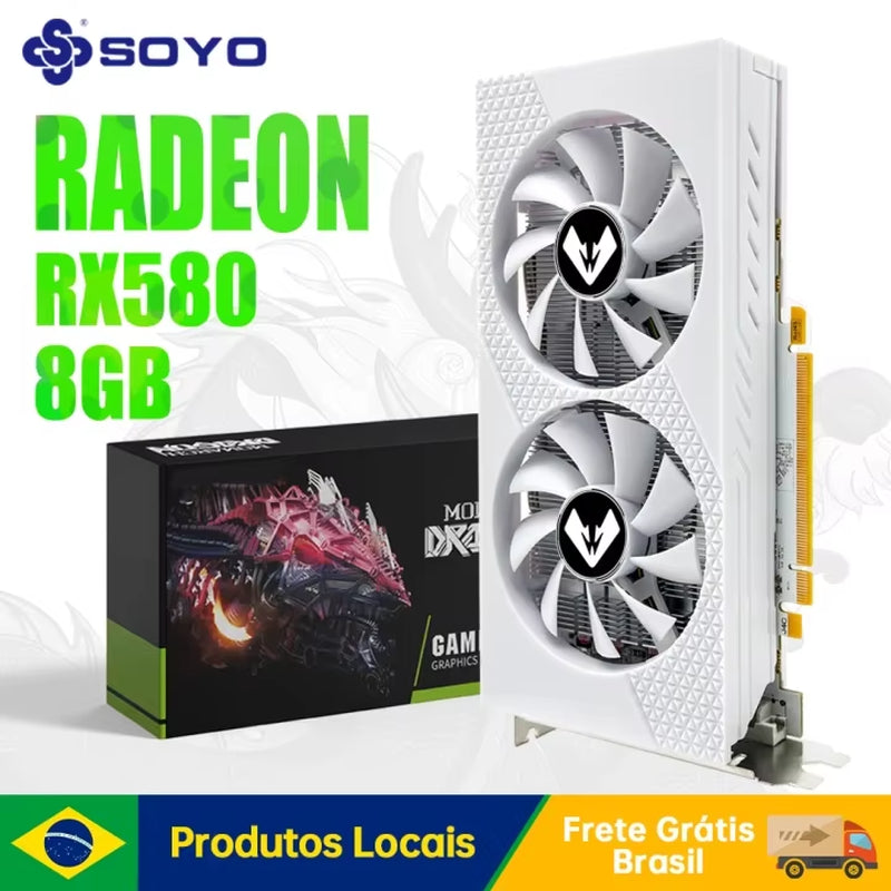 MAXSUN Graphics Card AMD RX580 8GB Gaming GDDR5 256Bit PCI Express 3.0 ×16 Radeon GPU Desktop Computer Gaming Video Card
