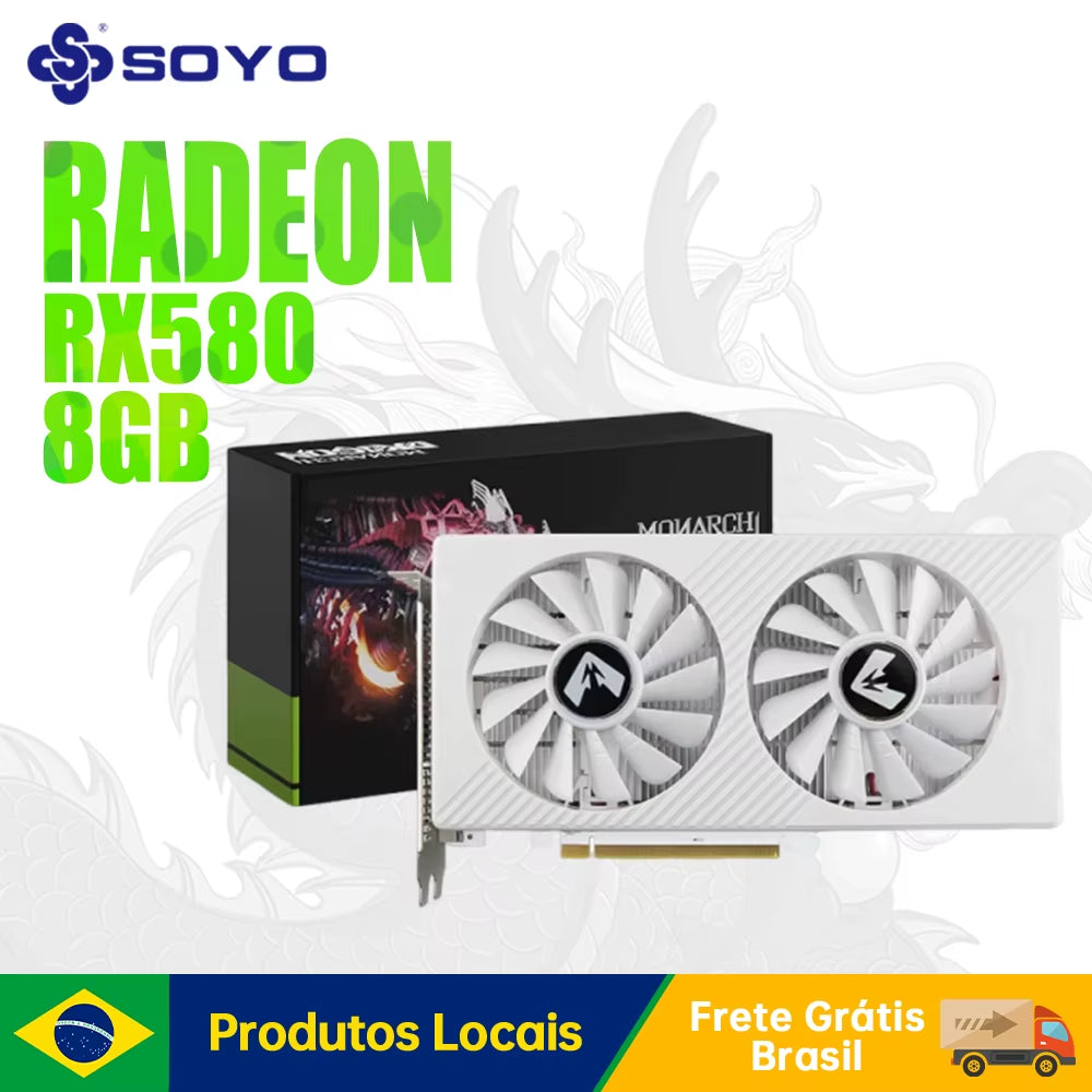 MAXSUN Graphics Card AMD RX580 8GB Gaming GDDR5 256Bit PCI Express 3.0 ×16 Radeon GPU Desktop Computer Gaming Video Card