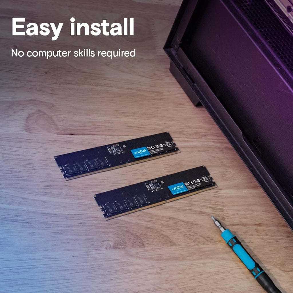 Crucial 8GB DDR5 4800MHz Desktop Memory, UDIMM 288-Pin, Compatible with 13th Gen Intel Core and AMD Ryzen 7000 - CT8G48C40U5