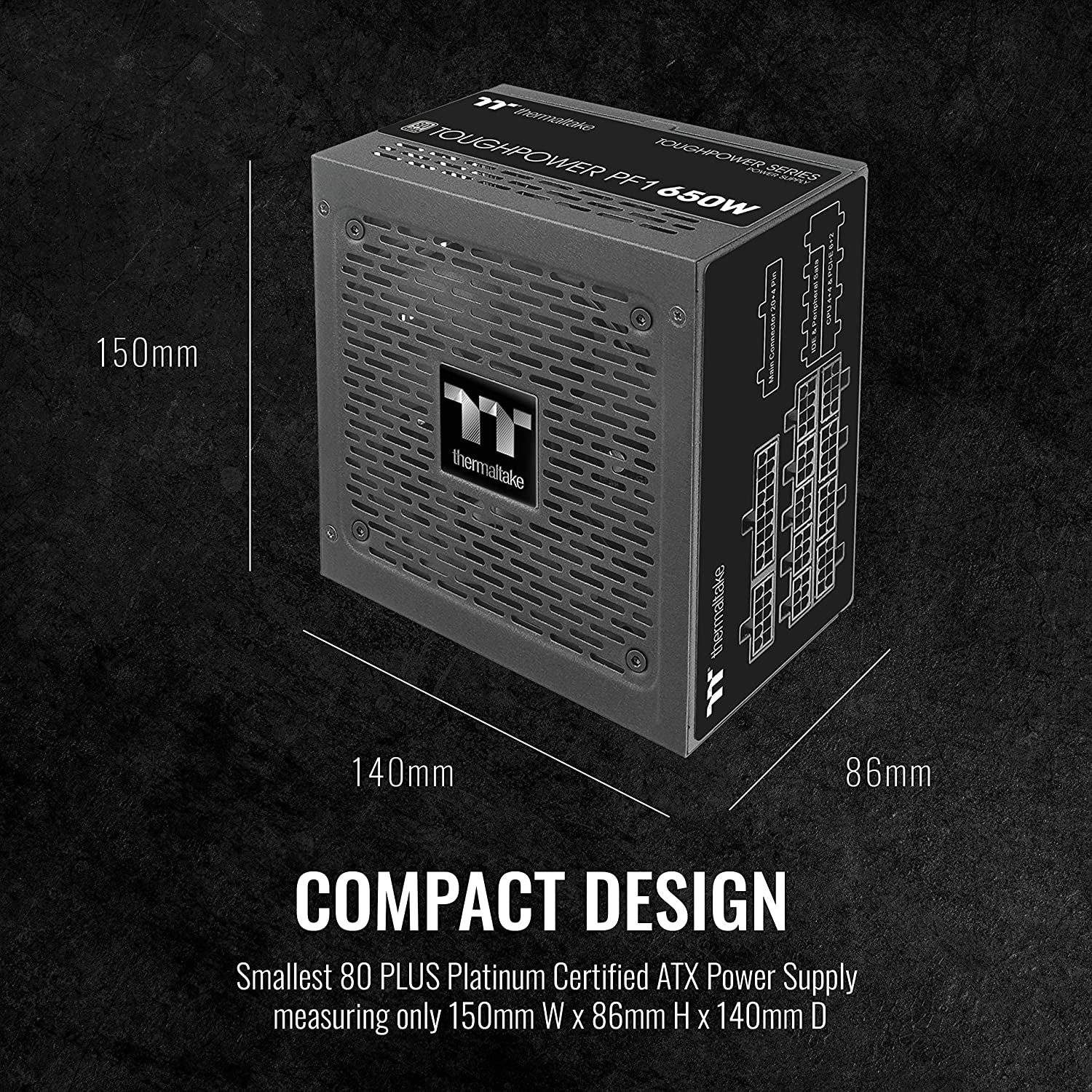 Thermaltake Toughpower PF1 650W 80+ Platinum Full Modular Power Supply with Ultra Quiet 120mm Hydraulic Bearing Fan and Compact Design