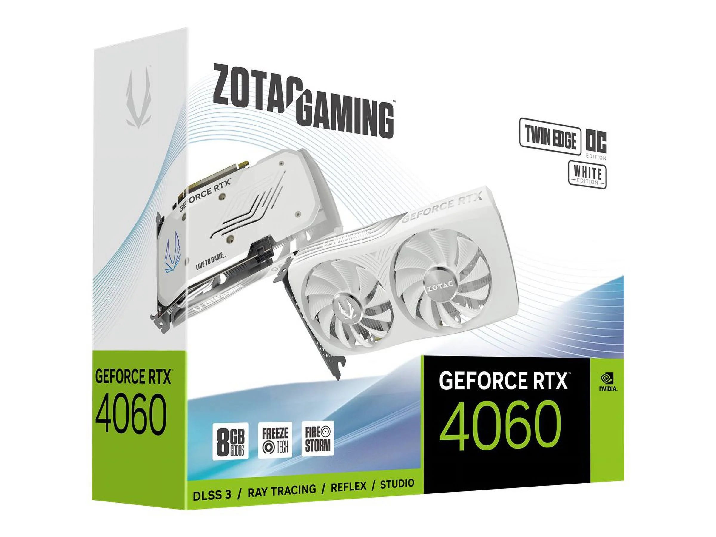 GAMING Geforce RTX 4060 8GB Twin Edge OC - White Edition - Graphics Card - Geforce RTX 4060 - 8 GB GDDR6 - Pcie 4.0 X8 - HDMI, 3 X Displayport - White - Box