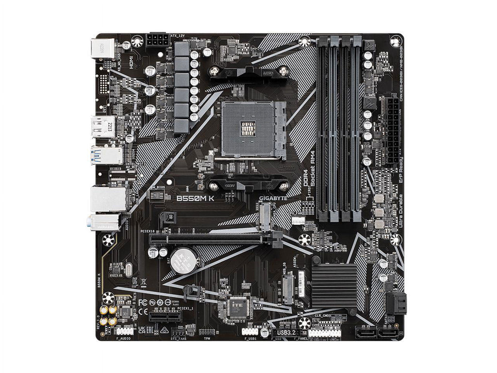 B550M K AM4 AMD B550 Micro-Atx Motherboard with Dual M.2, SATA 6Gb/S, USB 3.2 Gen 1, Realtek Gbe LAN, Pcie 4.0