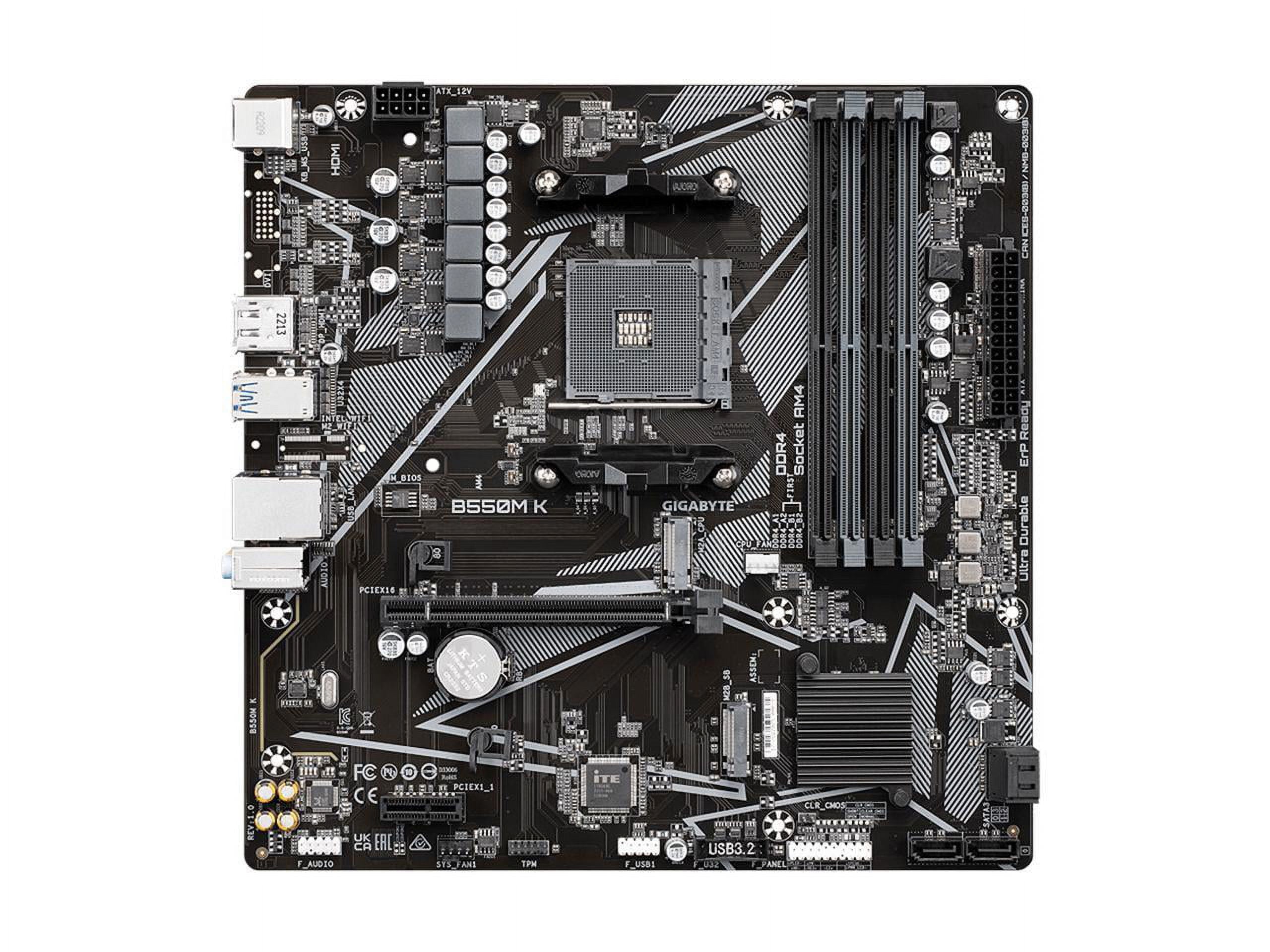 B550M K AM4 AMD B550 Micro-Atx Motherboard with Dual M.2, SATA 6Gb/S, USB 3.2 Gen 1, Realtek Gbe LAN, Pcie 4.0