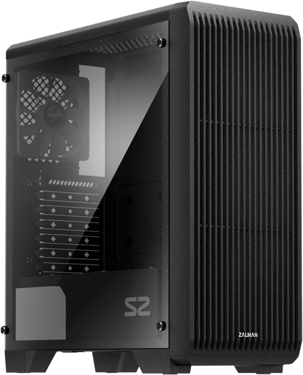 Zalman S2 ATX Mid-Tower PC Case, 3 X Pre-Installed 120Mm Zalman Quiet Fans (Support up to 8 Fans), High Airflow Mesh Front Panel, Support Gpus up to 330Mm, USB 3.0