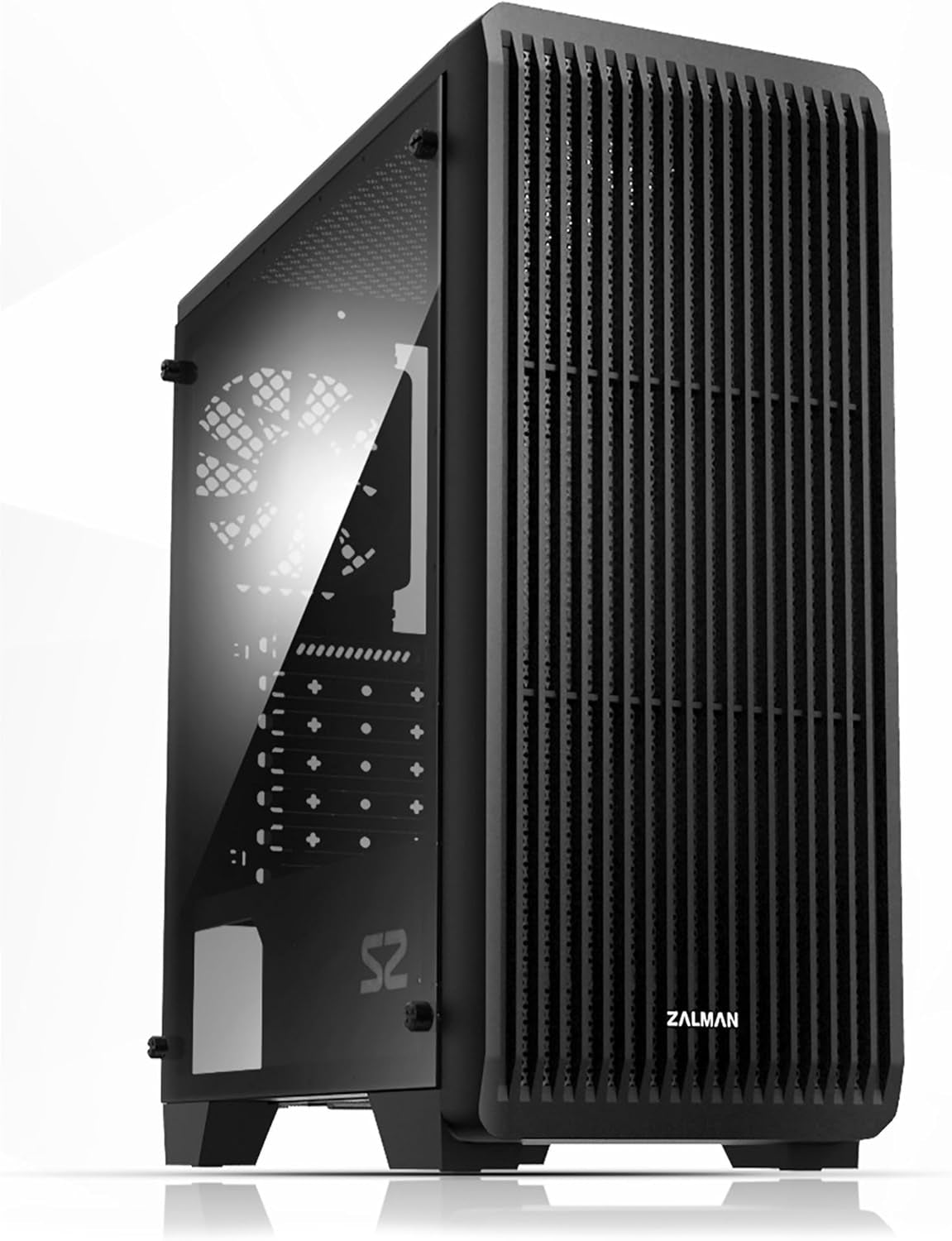 Zalman S2 ATX Mid-Tower PC Case, 3 X Pre-Installed 120Mm Zalman Quiet Fans (Support up to 8 Fans), High Airflow Mesh Front Panel, Support Gpus up to 330Mm, USB 3.0