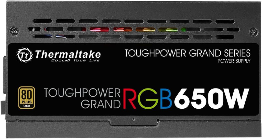 Thermaltake Toughpower Grand RGB 650W 80+ Gold Smart Zero 256-Color RGB Fan Fully Modular Power Supply 10 YR Warranty PS-TPG-0650FPCGUS-R
