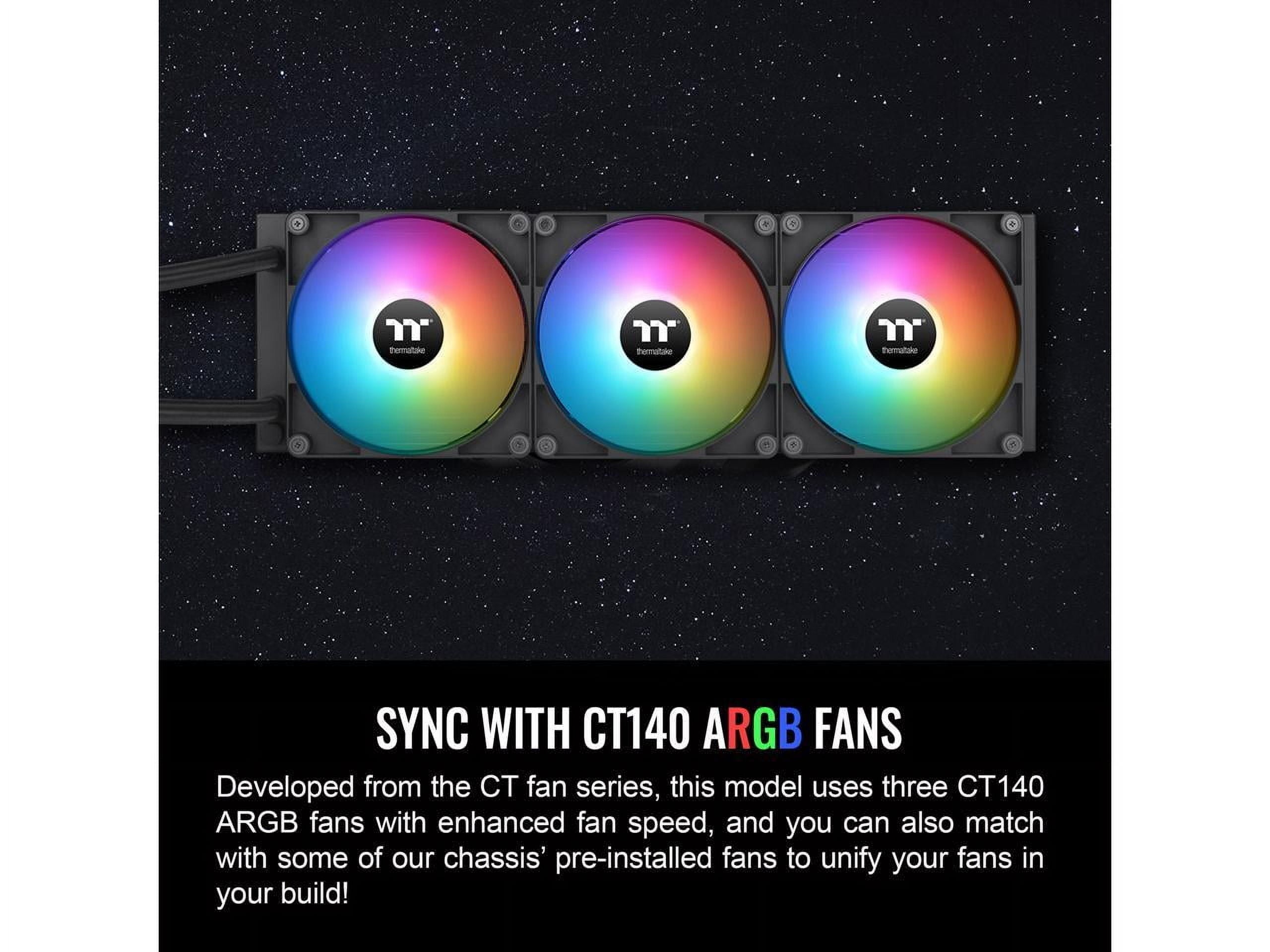 TH420 ARGB Sync V2 CPU Liquid Cooler/Alo Liquid Cooling/Fan 140Mm*3/Pwm 500~2000 Rpm/Mirror Waterblock/Mb ARGB Sync Control, CL-W376-PL14SW-A