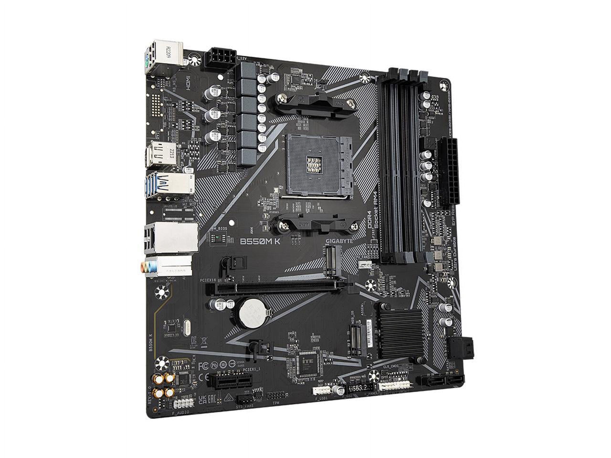 B550M K AM4 AMD B550 Micro-Atx Motherboard with Dual M.2, SATA 6Gb/S, USB 3.2 Gen 1, Realtek Gbe LAN, Pcie 4.0