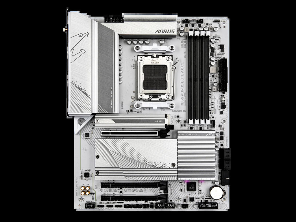 Aorus B650 AORUS ELITE AX ICE Gaming Desktop Motherboard - AMD B650 Chipset - Socket AM5 - ATX (B650Aoruseliteaxice)