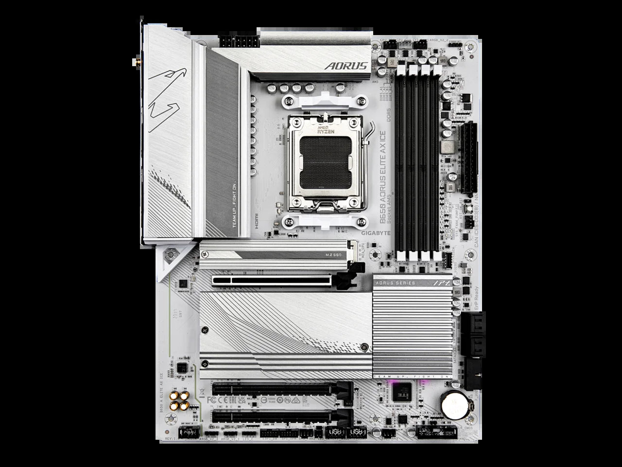 Aorus B650 AORUS ELITE AX ICE Gaming Desktop Motherboard - AMD B650 Chipset - Socket AM5 - ATX (B650Aoruseliteaxice)