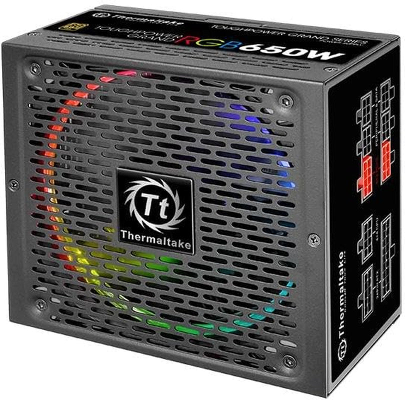 Thermaltake Toughpower Grand RGB 650W 80+ Gold Smart Zero 256-Color RGB Fan Fully Modular Power Supply 10 YR Warranty PS-TPG-0650FPCGUS-R