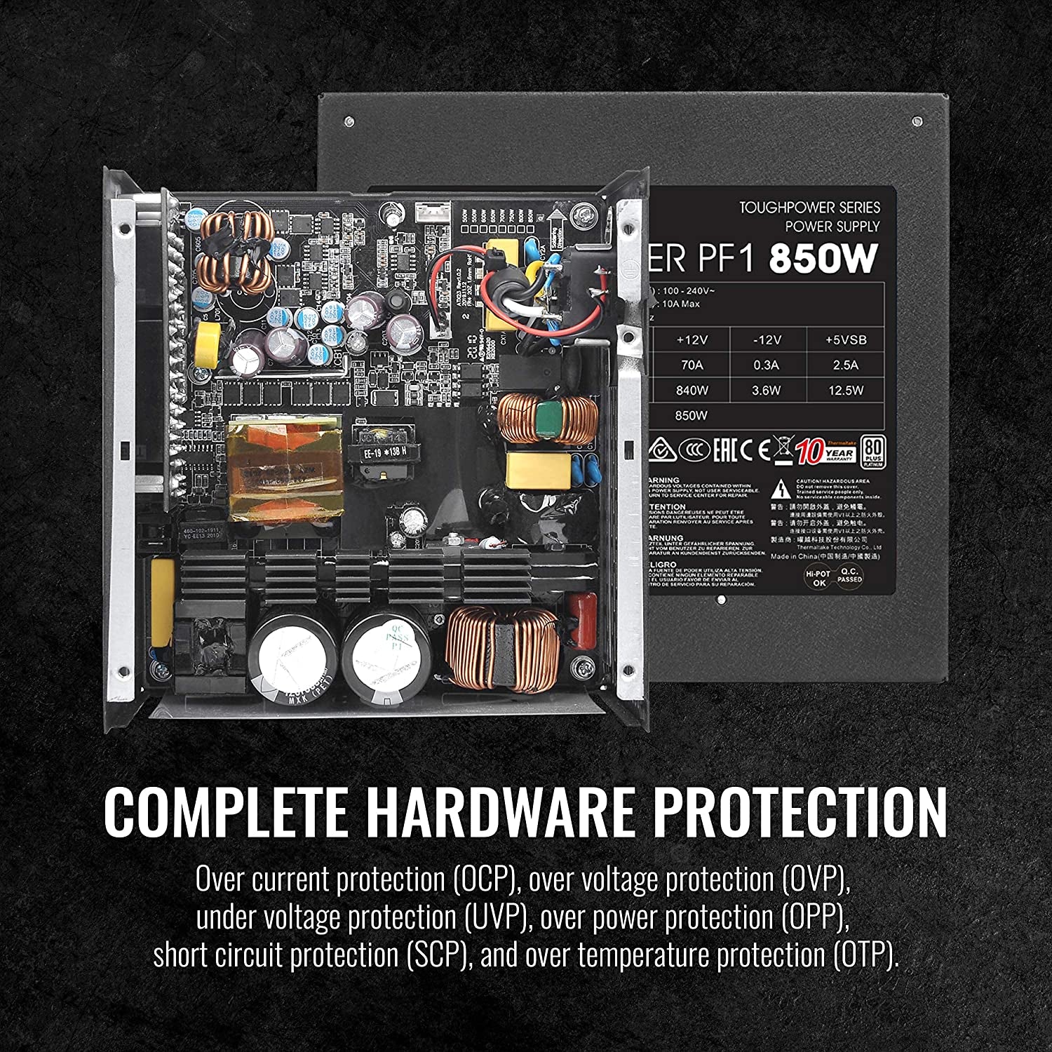 Thermaltake Toughpower PF1 650W 80+ Platinum Full Modular Power Supply with Ultra Quiet 120mm Hydraulic Bearing Fan and Compact Design
