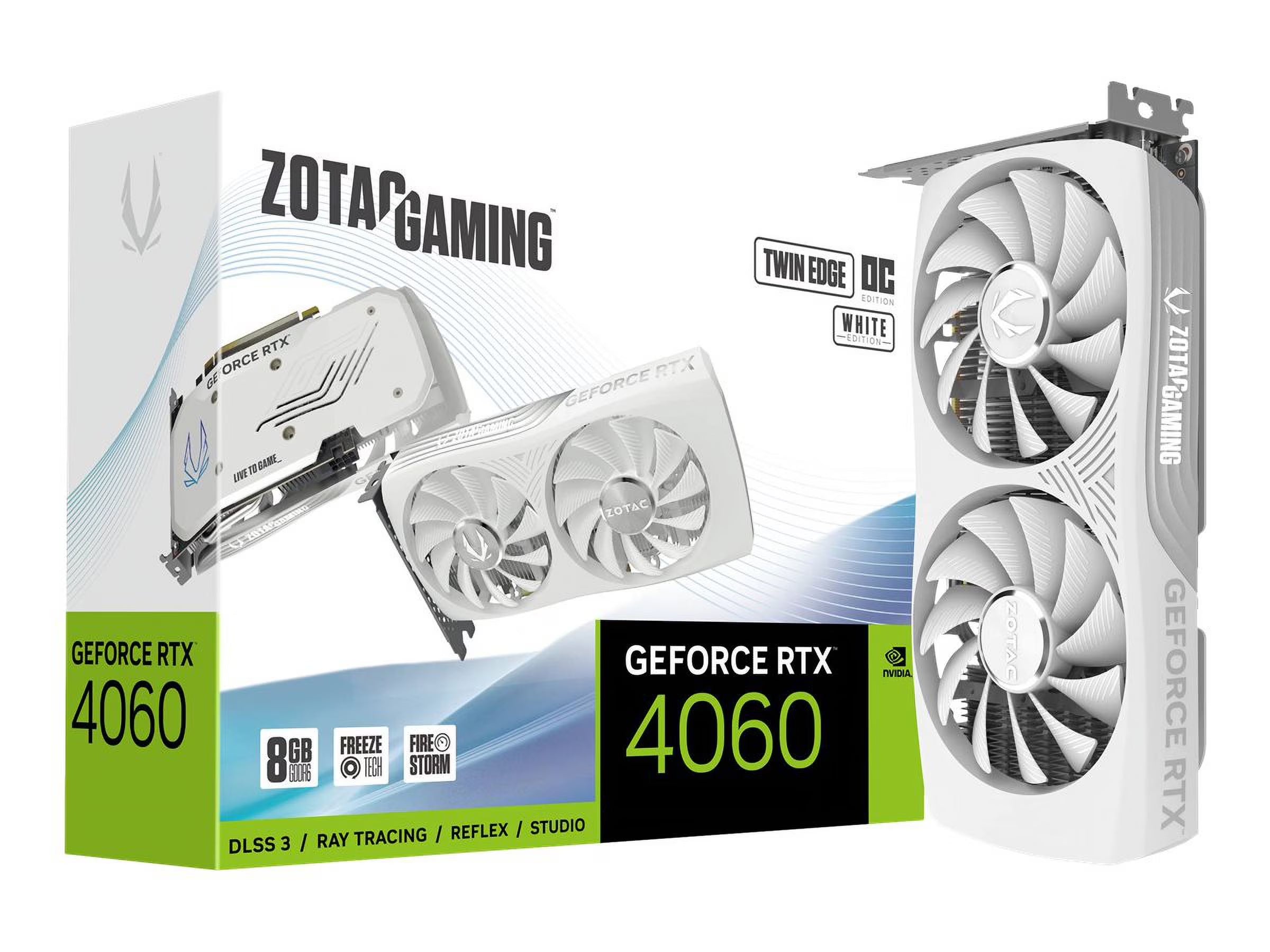 GAMING Geforce RTX 4060 8GB Twin Edge OC - White Edition - Graphics Card - Geforce RTX 4060 - 8 GB GDDR6 - Pcie 4.0 X8 - HDMI, 3 X Displayport - White - Box
